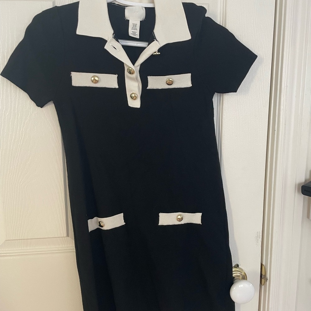 Elegant Black and White Dress